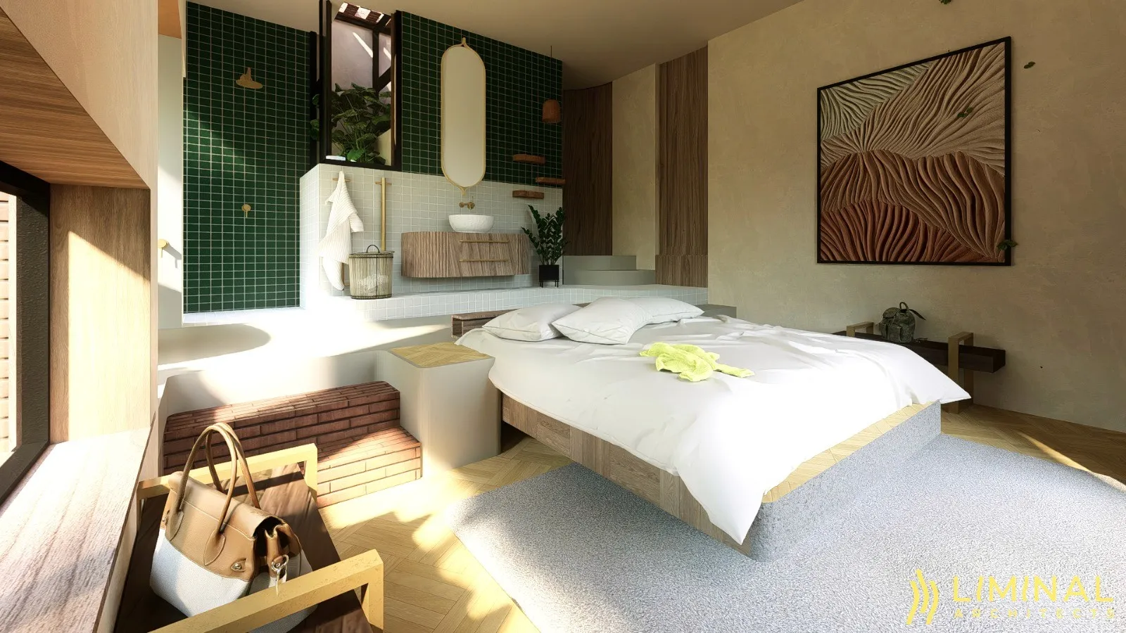 Render of the reworked Stilkrans bedroom