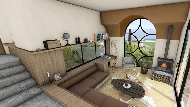 Render of the bigger living room