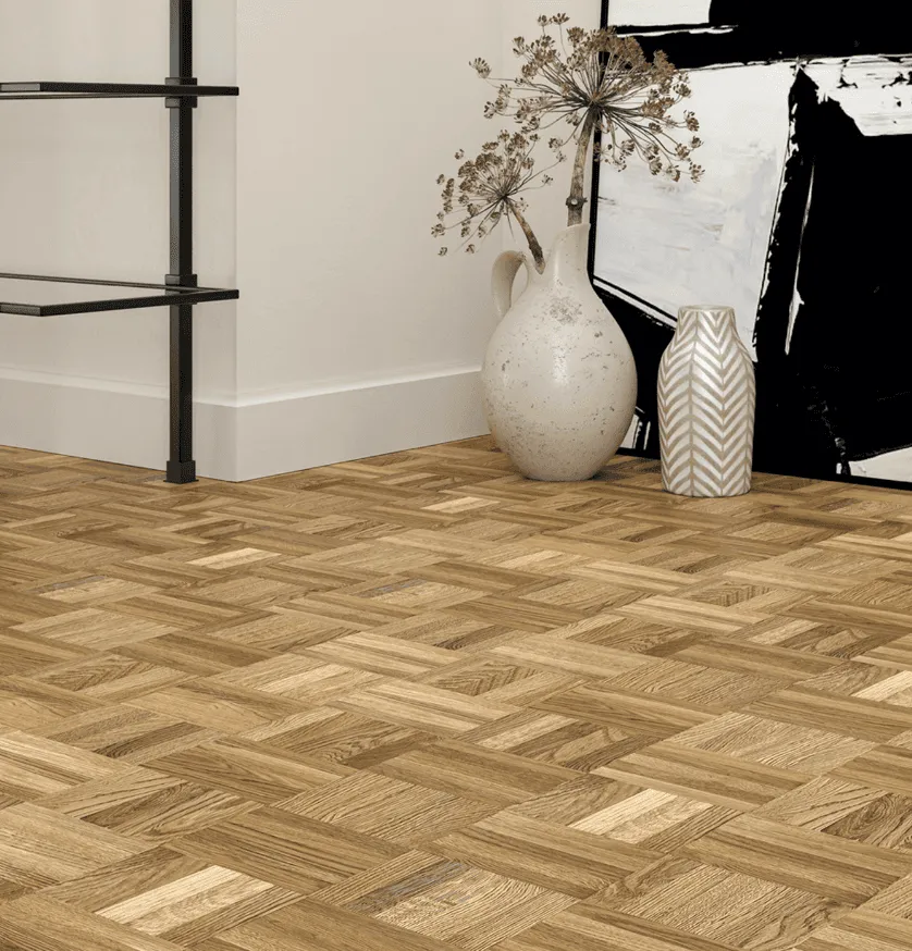 Parquet tiles for the lounge and bedroom