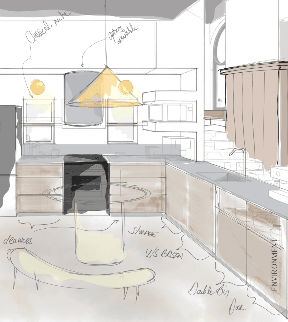 Concept of bedroom with ensuite